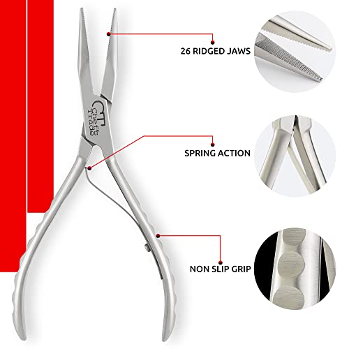 Fish Bone Pliers/Tweezers Stainless Steel Washable (Silver) - color: Silver
