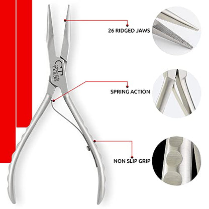 Fish Bone Pliers/Tweezers Stainless Steel Washable (Silver) - color: Silver