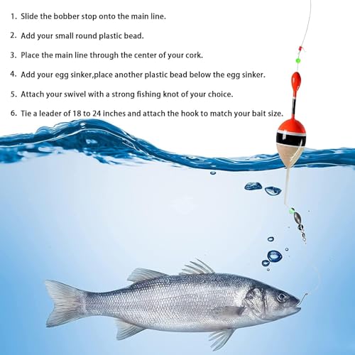 YOTO Bobber Stops for Fishing,Float Bobber Stops String Knots&Fishing Glow Beads - color: Red-50pcs
