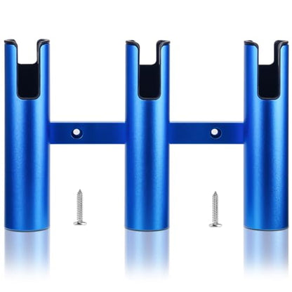 Aluminum Fishing Boat Rod Holder,3/4 Link Tube Aluminum Rod Rack, Suit Boats & Yacht ,Silver - color: Blue 3 tube