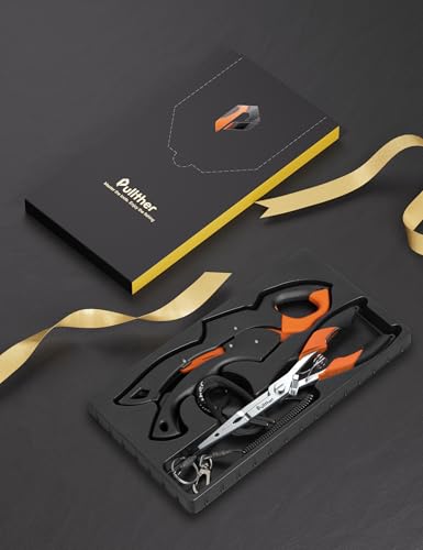 Fish Gripper 9.2",Muti-Function Line Cutter Fishing Pliers, Saltwater Fishing Tool Kit,Fishing Gear with Fishing Lanyard - color: 8"Fishing Pliers Orange