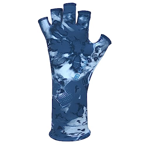 HUK Mens Fingerless,Sun Sleeves - color: Fin Flats - Set Sail, size: Medium-Large