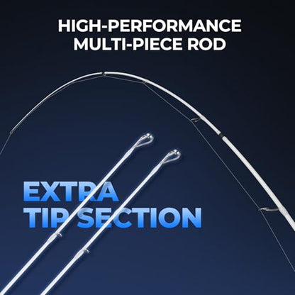 KastKing Centron Lite Travel Fishing Rods, Portable 4/5 Piece Spinning & Casting Rods, Extra Twin-Tip, IM6 Graphite Blanks, Stainless Steel Guides W/Ceramic Rings, Split or Full Rear EVA Handle - size: 7'0"- M- MF(4 Pcs+ Extra Tip), style: Spinning