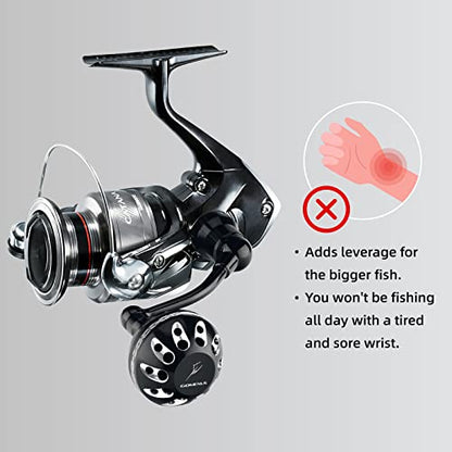 GOMEXUS Power Handle Compatible for Shimano Sedona FI Sahara FI Nexave FI Sienna FG Nasci FB Catana RC Spinning Reel Crank (Not for 22 Sahara FJ 21 Nasci FC) - color: Nexave FI/Catana RC