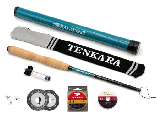 DRAGONtail Kaida zx320 Multi-Length Tenkara Pack Rod - style: Rod With Level Line Kit