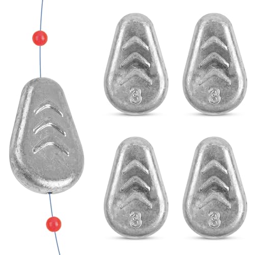 No Roll Sinker Fishing Weights, No Snag Flat Inline Catfish Sinkers Weights Saltwater Surf Fishing Rigs Catfishing Tackle - style: 3oz-5pcs