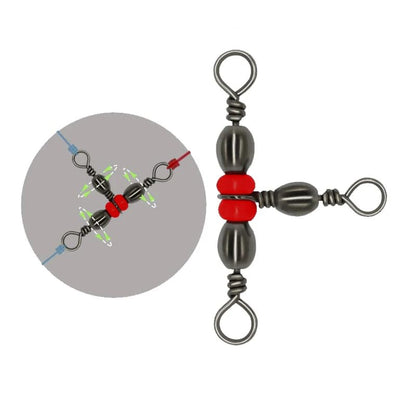 50 Pack Fishing Three Way Swivels Cross Line Barrel 3 Way Swivel Crossline Connector Tackle Trolling T-Turn Connection for Fishing Tackle Catfish Rig Surf Saltwater Freshwater Spider Rigging