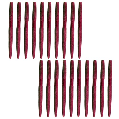 Soft Plastic Worms for Bass Fishing 20pcs FS/RE-09 | Salted ,Soft Plastic ,Fishing Lures ,with Hook Slot ,5.31in ,Saltwater Freshwater ,Bass Baits - color: Color G