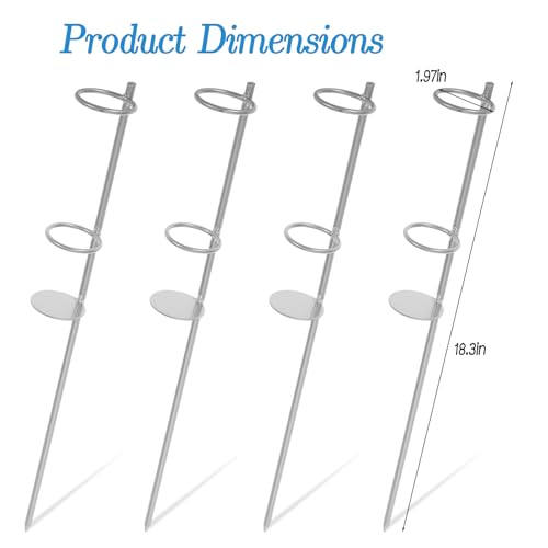 4 Pack 27in Metal Sand Spike Fishing Rod Holder for Surf Fishing for Beaches, Rivers and Sandy Beaches