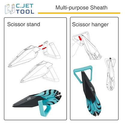 C.JET TOOL Precision Braided Fiber Optic Scissors, Wire Kevlar Cutter, Fiber Optic Tools for Optic Cable, Kevlar Fabric, Braided Fishing Line, Gardening, Carton Opening, Ergonomic Handle Design