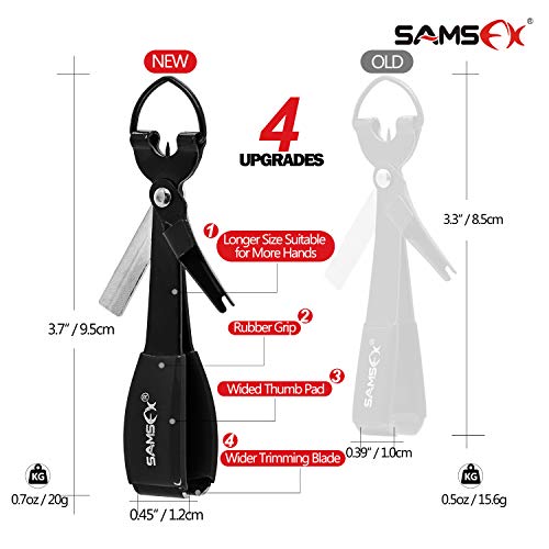 SAMSFX Quick Knot Tying Tool with Carabiner Zinger Retractor Fly Fishing Magnet Retractable Badge Holder and Multi-Tool Combo - color: Metal Zinger With Magnet & Black Knot Tool, Black Grip