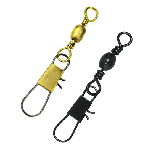 Eagle Claw 01031-010 Barrel Swivel with Interlock Snap, Brass Finish