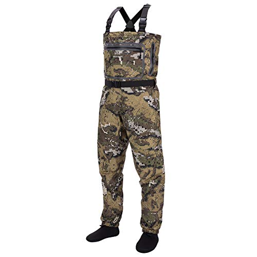 BASSDASH Breathable Ultra Lightweight Chest Stocking Foot Fishing Hunting Waders for Men - color: Veil, size: Large