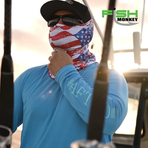 Fish Monkey UPF 50+ Sun Protection Performance Face Guard - color: Schooln' Bass, size: One Size