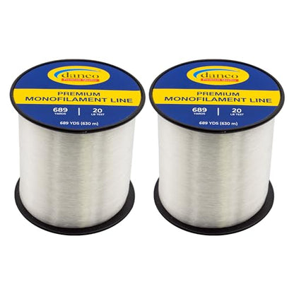 Monofilament Fishing Line | Jumbo Amount 2-1/4 lb Spools Value Pack - Low Memory and Stretch - Abrasion Resistant - Freshwater and Saltwater Fishing Line - size: 20 lb 689 yards per spool