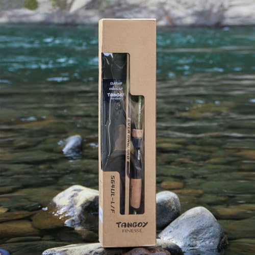 Tangoy Ultralight Fishing Rod 2-Piece Trout, Panfish, Crappie with Carbon Fiber Blank & Cork + High EVA Handle - Micro Light Fishing Pole, Fuji Guide Expansion Joint System - size: Cast-564UL-4PCS