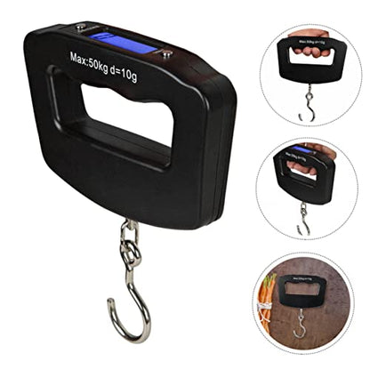 BESPORTBLE Portable 50kg Digital Scale LCD Display Waterproof Hanging Weight Scale for Fishing and Travel Handheld Food 10g Accuracy