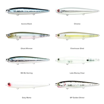 LUCKY CRAFT Gunfish 95 3 Hook Freshwater Fishing Lures and Bait for Bass Fish, Topwater Fish Line, Surface Bait with Treble Hooks, Fishing Gear for Tackle Box - color: 335 Sexy Mama