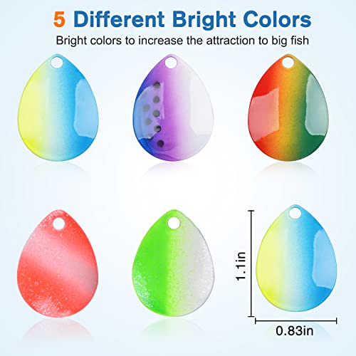 35pcs Fishing Spinner Blades Colorful Colorado Blades Kit Lure Making Supplies Easy Spin Fishing Spoons for DIY Inline Spinner Spinnerbaits Walleye Rig Freshwater Saltwater - color: Red & Green