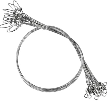 QISHUO Steel Swivel Fishing Leaders Freshwater Wire Stainless Fishing Leader Saltwater Fishing Rigs Wire Leaders Lures White Nickel - color: Silver, size: Size #5 (11.8in-60lb) 30pcs