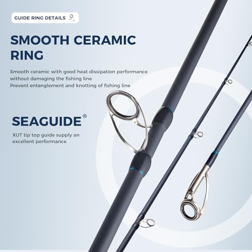 Surf Rod Graphite Surf Spinning Fishing Rod with Seaguide Reel Seat - size: 10' - 3 Piece