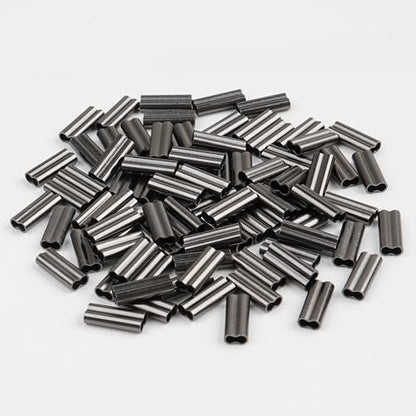 OROOTL Fishing Crimp Sleeves Kit, 500PCS Double Barrel Fishing Line Crimps Sleeves Brass Copper Crimping Loop Tubes Connector Wire Leader Rigging Tackle for Saltwater Freshwater