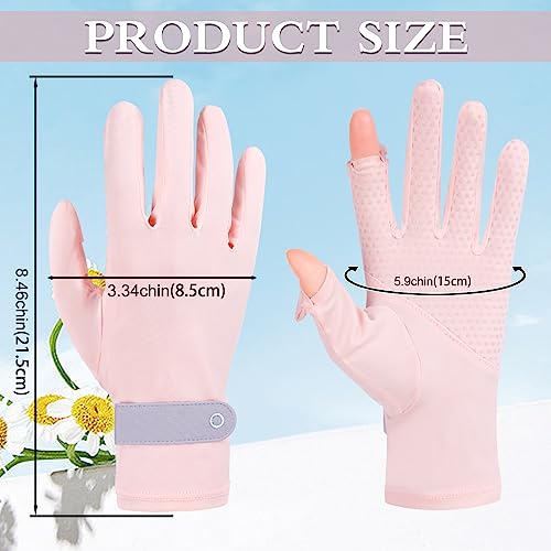 ONESING 2 Pairs Sun Protection Gloves UV Non Slip Full Finger Sun Gloves for Women Riding Golf Hiking Driving Fishing