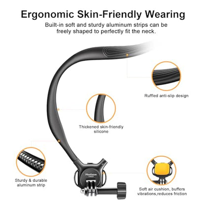 MINIFOCUS Neck Mount Adjustable Vlogging Neck Chest Strap with 1/4" Adapter, Hands Free Camera Lanyar Necklace Holder Compatible with GoPro Hero/Insta 360/Ace/Osmo 360/Nano/Action - color: V4022