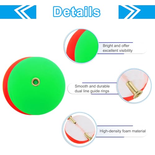 PATIKIL Fishing Bobber, Slip Foam Floats Buoy Rig Stoppers for Crappie Trout Bass Fishing - color: Green,Yellow, size: 0.9 Inch