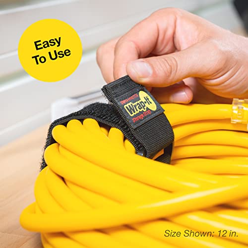 Super-Stretch Wrap-It Storage Straps - 12" (8 Pack) - Elastic Hook and Loop Cinch Straps - color: Black, size: 12" (8 Pack)