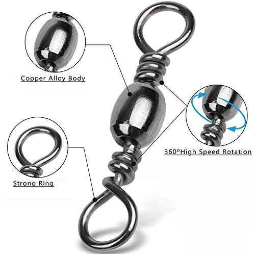 Shaddock Fishing 300pcs Barrel Swivels Fishing Tackles Saltwater Freshwater - color: 300pcs Black Gold Swivels