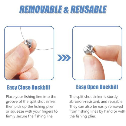100Pcs Split Shot Fishing Weights Sinkers - Removable Round Lead Drop Shot Weights Small Fishing Line Weights for Freshwater Saltwater Bass Fishing - style: 100pcs-0.8g