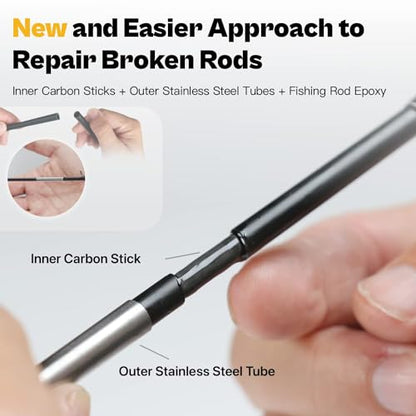 Fishing Rod Repair Kit Complete, Easy&Quick Approach to Repair Broken Fishing Pole with Epoxy Glue - color: 3 IN 1 A