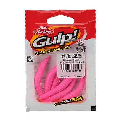 Berkley Gulp! Floating Pinched Crawler Fishing Soft Bait - color: Bubblegum - Garlic Scent, size: 2"