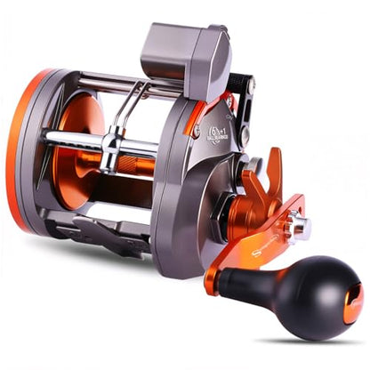Sougayilang Line Counter Trolling Reel Conventional Level Wind Fishing Reel - color: Thunder LS II 3000 Left Handed