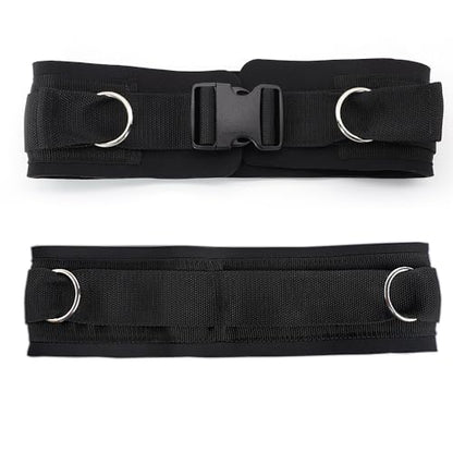 LOOEEL Adjustable Waist Belt Soft Neoprene Padded Belt with 2 Movable Rings for Cable Machines Fitness Exercise Speed Agility Resistance Training