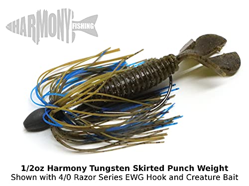 Harmony Fishing - Tungsten Skirted Punch Weight/Slither Rig MSS Kit [Pack of 2] (Modular Skirt System) - size: ¾ oz