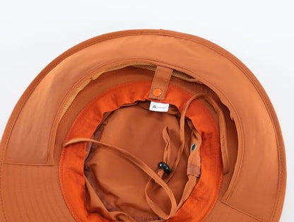 Home Prefer UPF50 Mens Sun Hat with Neck Flap Quick Dry UV Protection Cap Womens Wide Brim Fishing Hat Neck Flap Beach Garden - color: Burnt Orange