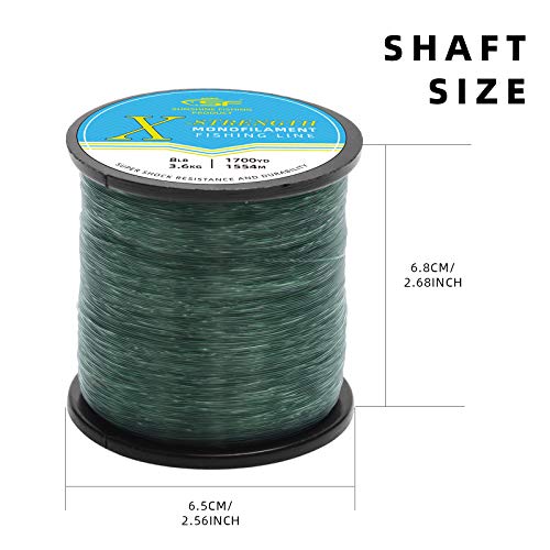 SF Monofilament Fishing Line Premium Spool X-Strong Mono Nylon Material Leader Line for Saltwater Freshwater 8/10/12/15/20/25/30/40/50/60/80/100LB - color: Low-Vis Green, size: 25LB/0.019in/595Yds
