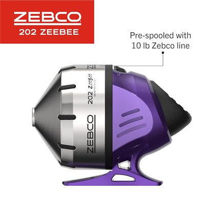 Zebco Zebco 202 Spincast Reel and Fishing Rod Combo, Pre-Spooled with 10-Pound Cajun Line, Includes Tackle Kit - color: Pink