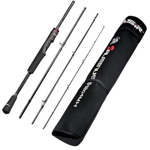 SEASIR Salminus Travel Fishing Rod, 4 Piece M/MH Biatcaster Rod | , XF Baitcasting Rod, Portable, 40T Carbon Fiber, Fuji O, EVA Grip, Saltwater Freshwater Bass Trout Big Fish - style: S1804mh-xf