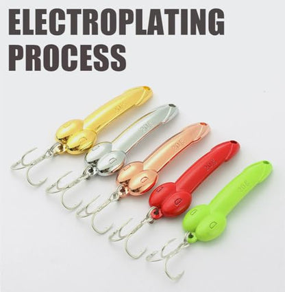 5Pcs Funny Fishing Lures for Men Freshwater Saltwater Fishing Equipment Fishing Spinner Baits for Bass/Trout Gag Gift for Valentine's Day, White Elephant Festival Father's Day - color: 15g