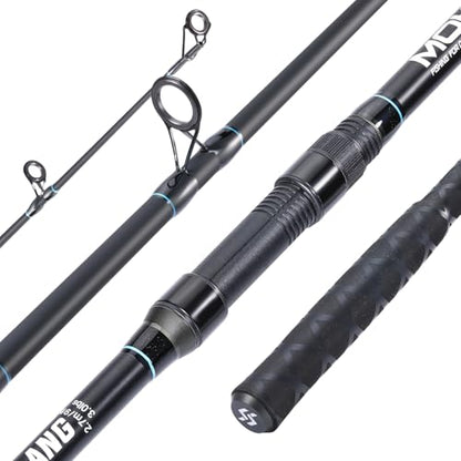 Sougayilang Spinning Fishing Rod, 3-Piece, Carbon Catfish Rod with EVA Comfortable Handle for Catfish and Carp Fishing, Medium/Heavy Power, 9'0"/10'0"/11'0" - size: 10'0"