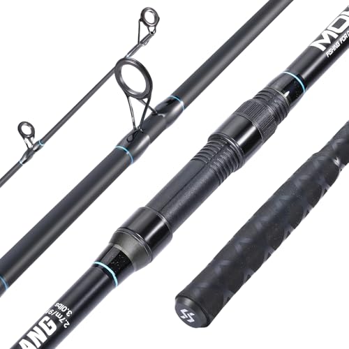 Sougayilang Spinning Fishing Rod, 3-Piece, Carbon Catfish Rod with EVA Comfortable Handle for Catfish and Carp Fishing, Medium/Heavy Power, 9'0"/10'0"/11'0" - size: 9'0"