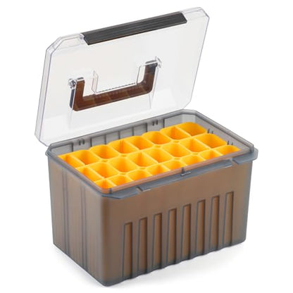 RUNCL Fishing Tackle Box with Clear Lid - Large-Capacity Multi-Slot Organizer, Rigid Hard Lure Organizer, Durable for Freshwater Bass & Saltwater Fishing - size: Small