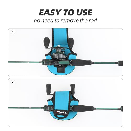 RUNCL Baitcasting Reel Bag – Protective Storage Pouch for Baitcasting Reels & Spinning Reels, Lightweight & Durable, Ideal for Freshwater & Saltwater Fishing Trips (Sky Blue& Black) - color: B-Sky Blue& Black