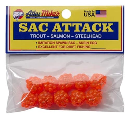 Atlas Mike's Sac Attack Fishing Bait Eggs - color: Orange