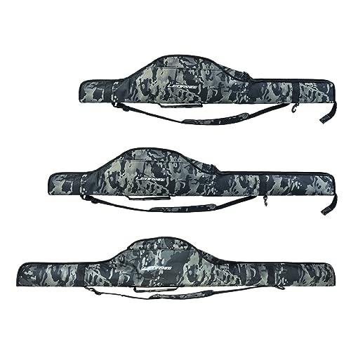 LEOFISHING Portable Folding Fishing Pole Bag 3.94ft/4.59ft/5.25ft Fishing Rod and Reel Protective Case Fishing Tackle Storage Bags Carry Organizer Outdoor for Fishing 3 Size - size: Small(120cm/3.94ft)