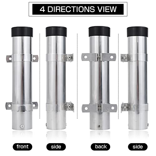 AMYSPORTS Steel Wall Rod Holder Fishing Stainless Mount Rod Holder Marine Side Boat Pole Holders Kayak Saltwater Freshwater