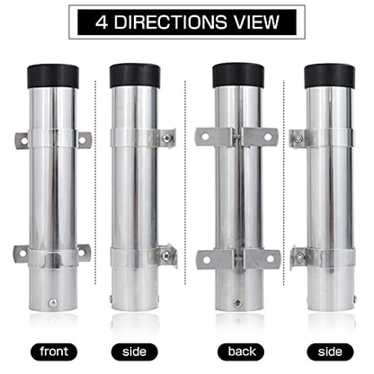 AMYSPORTS Steel Wall Rod Holder Fishing Stainless Mount Rod Holder Marine Side Boat Pole Holders Kayak Saltwater Freshwater